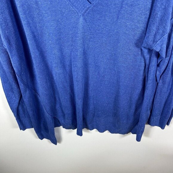 Lisa Todd Sweater Womens 2X Linen Lightweight Knit V Neck Quiet Luxury Coastal‎ - Picture 4 of 11